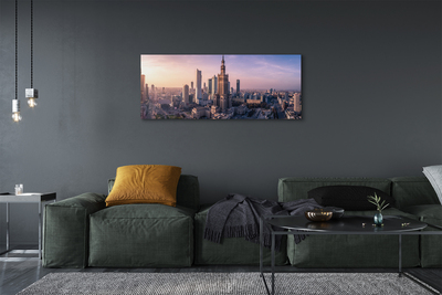 Foto op canvas Warsaw sunrise wolkenkrabbers panorama