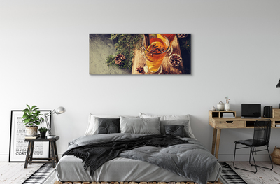 Canvas doek foto Winter thee anjers