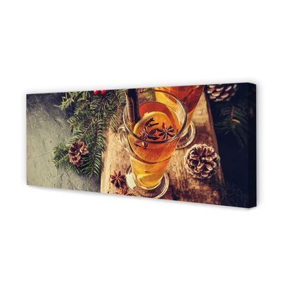 Canvas doek foto Winter thee anjers