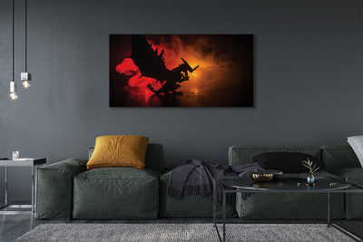 Schilderij canvas Zwarte draakwolken