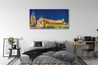 Foto op canvas Krakau nachtdoek