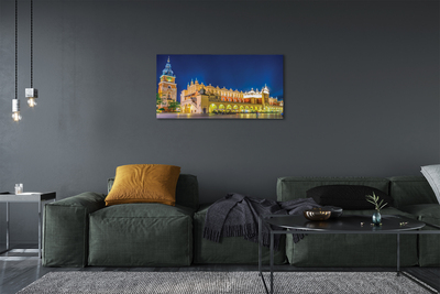 Foto op canvas Krakau nachtdoek