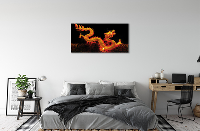 Schilderij canvas Gouden draak