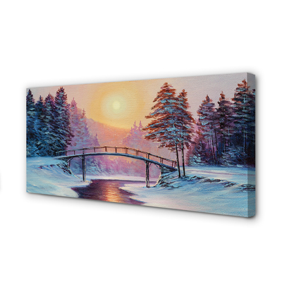 Schilderijen op canvas doek Winter boom sneeuw oost
