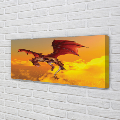 Schilderij canvas Wolken dragon sky