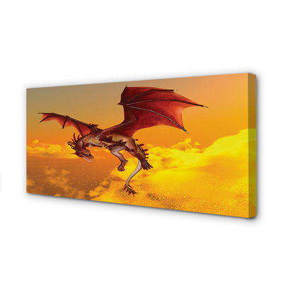 Schilderij canvas Wolken dragon sky