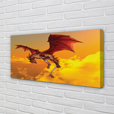 Schilderij canvas Wolken dragon sky
