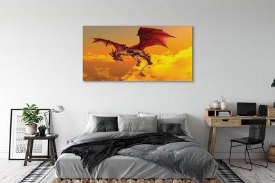 Schilderij canvas Wolken dragon sky