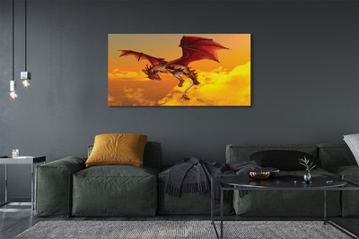 Schilderij canvas Wolken dragon sky