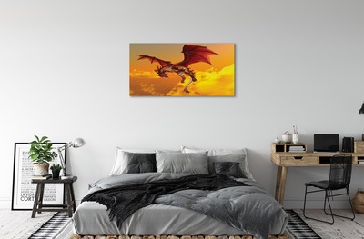 Schilderij canvas Wolken dragon sky