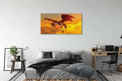 Schilderij canvas Wolken dragon sky