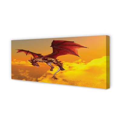 Schilderij canvas Wolken dragon sky