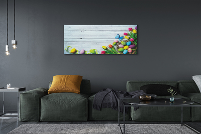 Schilderij op canvas Eieren tulpen vlinder