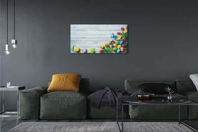 Schilderij op canvas Eieren tulpen vlinder