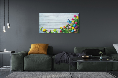 Schilderij op canvas Eieren tulpen vlinder