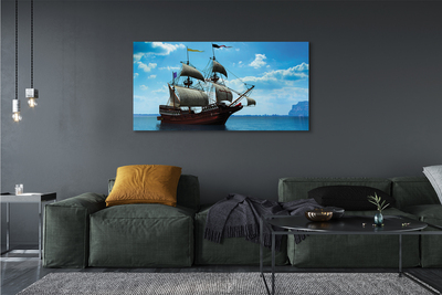 Schilderijen op canvas doek Scheepshemel wolken zee