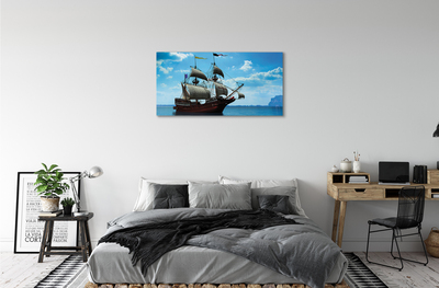 Schilderijen op canvas doek Scheepshemel wolken zee