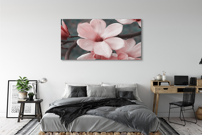 Schilderij canvas Roze bloemen