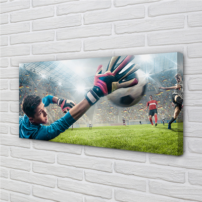 Canvas doek foto Man defense ball