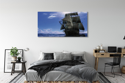 Schilderijen op canvas doek Zee schip wolken