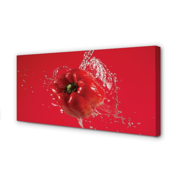 Canvas doek foto Paprika water