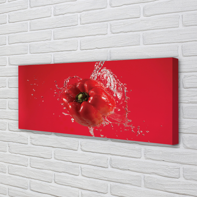 Canvas doek foto Paprika water