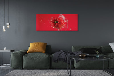 Canvas doek foto Paprika water