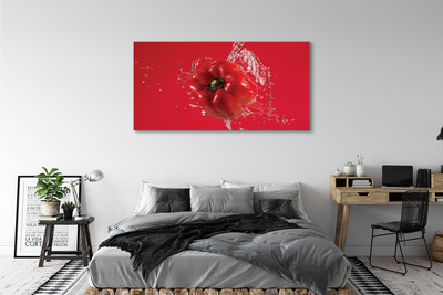 Canvas doek foto Paprika water