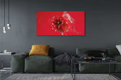 Canvas doek foto Paprika water