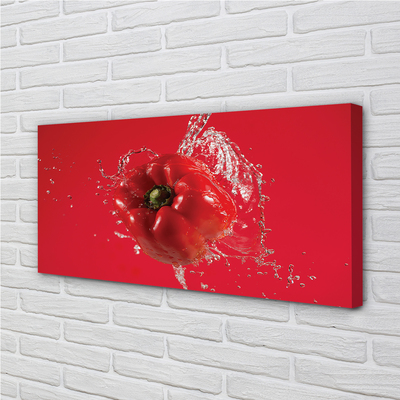 Canvas doek foto Paprika water