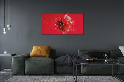 Canvas doek foto Paprika water