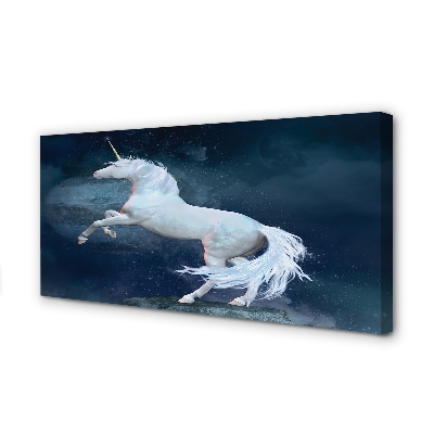 Schilderij canvas Unicorn planet sky