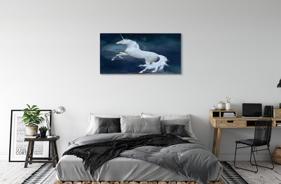 Schilderij canvas Unicorn planet sky