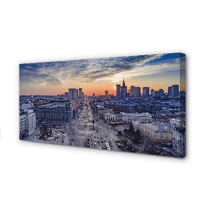 Foto op canvas Warsaw sunset wolkenkrabbers