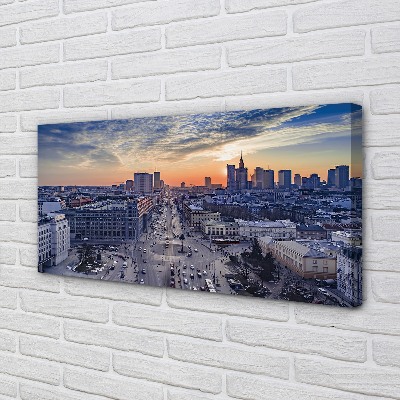 Foto op canvas Warsaw sunset wolkenkrabbers