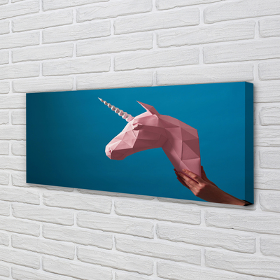 Foto op canvas Roze eenhoorn origami