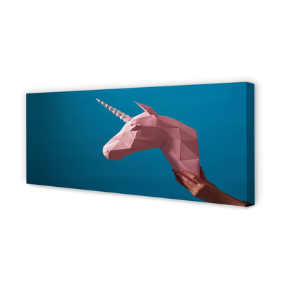 Foto op canvas Roze eenhoorn origami