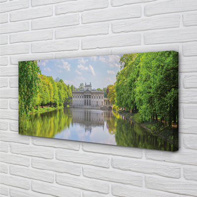 Foto op canvas Warschau palace lake las