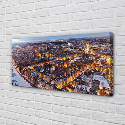 Foto op canvas Gdańsk winter panorama river