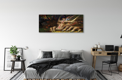 Schilderij canvas Hoofd van het dragon forest baby girl