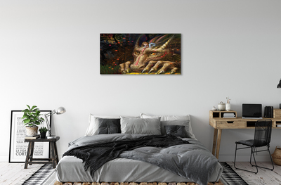 Schilderij canvas Hoofd van het dragon forest baby girl