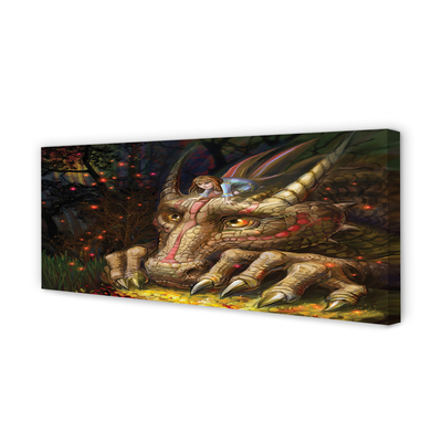 Schilderij canvas Hoofd van het dragon forest baby girl