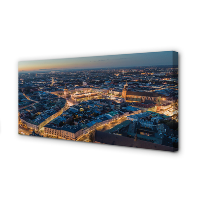 Foto op canvas Krakow panorama night