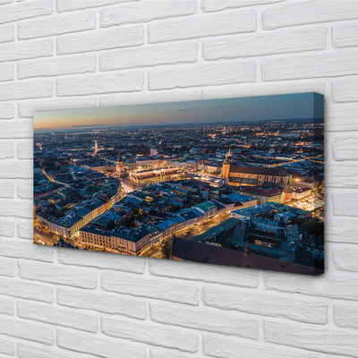 Foto op canvas Krakow panorama night