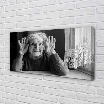 Schilderij canvas Oudere vrouw
