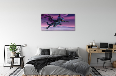 Schilderij canvas Draak gekleurde hemel
