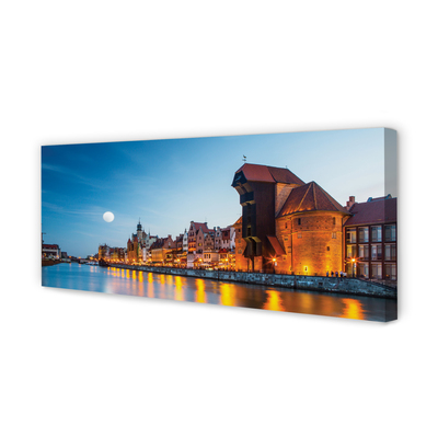 Foto op canvas Gdańsk river night old town