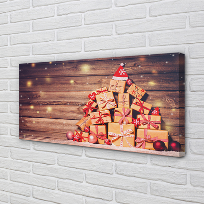 Schilderij op canvas Geschenken planken