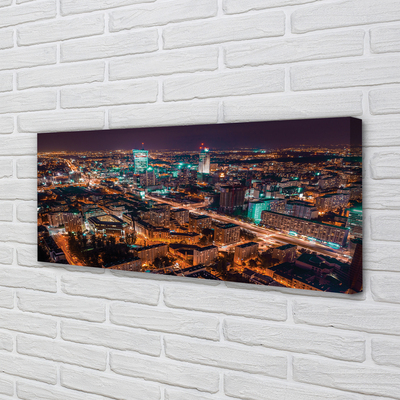 Foto op canvas Warschau city night panorama