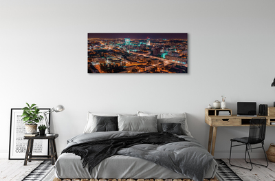 Foto op canvas Warschau city night panorama